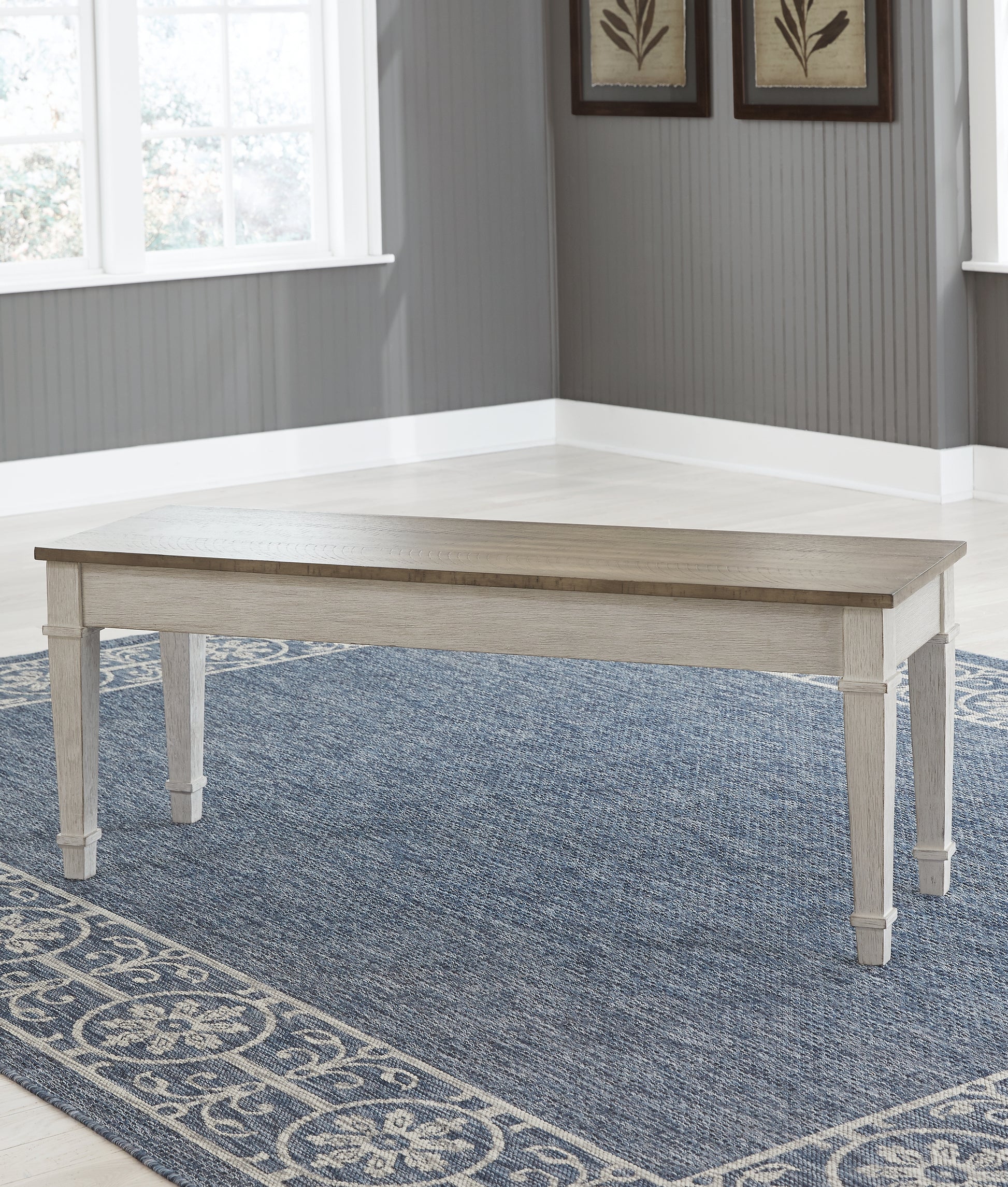 Lakeland Furniture Outlet - Ashley Furniture - Skempton Dining Room - Storage Bench / White/Light Brown - D394-00