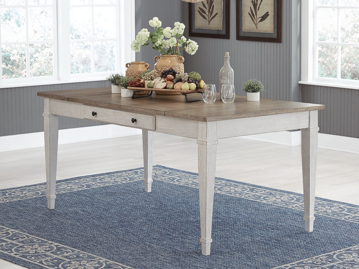 Lakeland Furniture Outlet - Ashley Furniture - Skempton Dining Room - RECT DRM Table w/Storage / White/Light Brown - D394-25