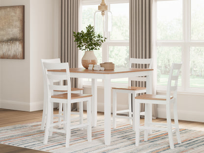 Lakeland Furniture Outlet - Ashley Furniture - Gesthaven Dining Room - DRM Counter Table Set (5/CN) / Natural/White - D398-223