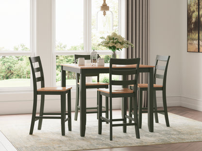 Lakeland Furniture Outlet - Ashley Furniture - Gesthaven Dining Room - DRM Counter Table Set (5/CN) / Natural/Green - D401-223