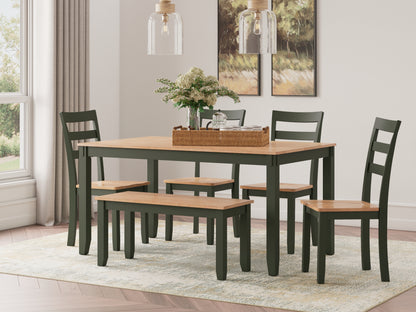 Lakeland Furniture Outlet - Ashley Furniture - Gesthaven Dining Room - Dining Room Table Set (6/CN) / Natural/Green - D401-325