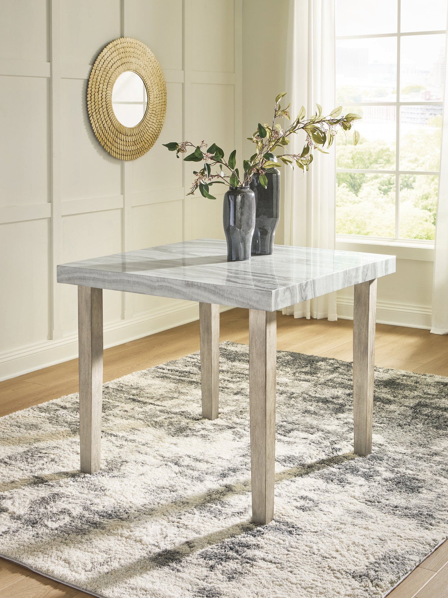 Lakeland Furniture Outlet - Ashley Furniture - Larawyn Dining Room - Square DRM Counter Table / Bisque - PCD575-13