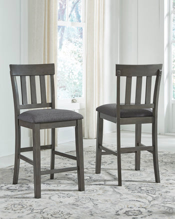 Lakeland Furniture Outlet - Ashley Furniture - Hallanden Dining Room - Counter Height Bar Stool (Set of 2) / Two-tone Gray - D589-124X2