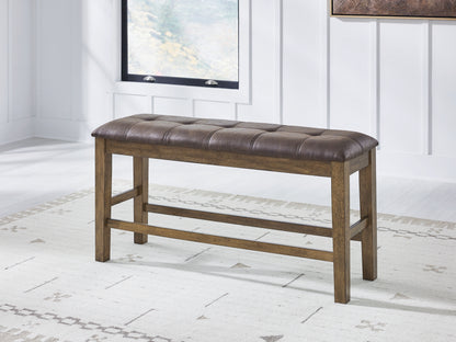 Lakeland Furniture Outlet - Ashley Furniture - Urbinforte Dining Room - DBL Counter UPH Bench (1/CN) / Light Brown / 50"W x 16"D x 26"H - PCD592-09