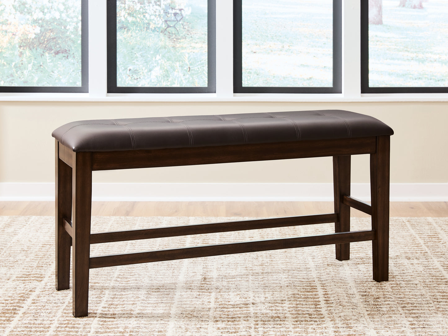 Lakeland Furniture Outlet - Ashley Furniture - Haddigan Dining Room - DBL Counter UPH Bench (1/CN) / Dark Brown - D596-09