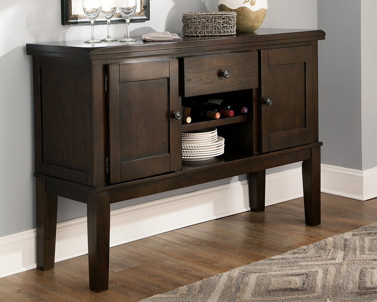 Lakeland Furniture Outlet - Ashley Furniture - Haddigan Dining Room - Dining Room Server / Dark Brown - D596-60