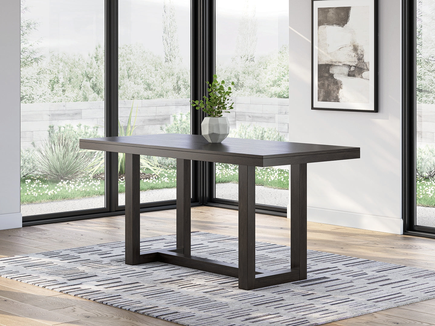 Lakeland Furniture Outlet - Ashley Furniture - Neymorton Dining Room - RECT Dining Room Counter Table / Dark Grayish Brown - D618-13