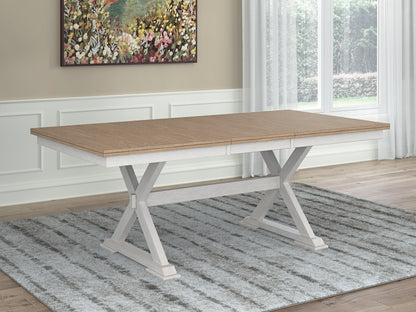 Lakeland Furniture Outlet - Ashley Furniture - Purlaney Dining Room - RECT DRM Butterfly EXT Table / Antique White/Natural / 40"W x 78"D x 30"H - PCD627-35