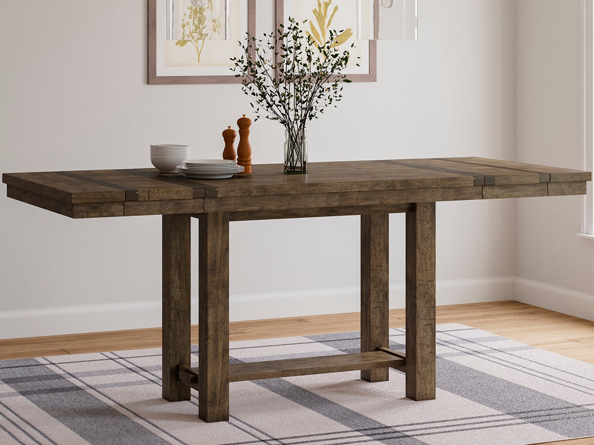 Lakeland Furniture Outlet - Ashley Furniture - Moriville Dining Room - RECT DRM Counter EXT Table / Grayish Brown - D631-32