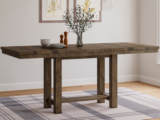 Lakeland Furniture Outlet - Ashley Furniture - Moriville Dining Room - RECT DRM Counter EXT Table / Grayish Brown - D631-32