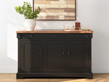 Lakeland Furniture Outlet - Ashley Furniture - Wildenauer Dining Room - Dining Room Buffet / Brown/Black / 59"W x 18"D x 37"H - D634-80