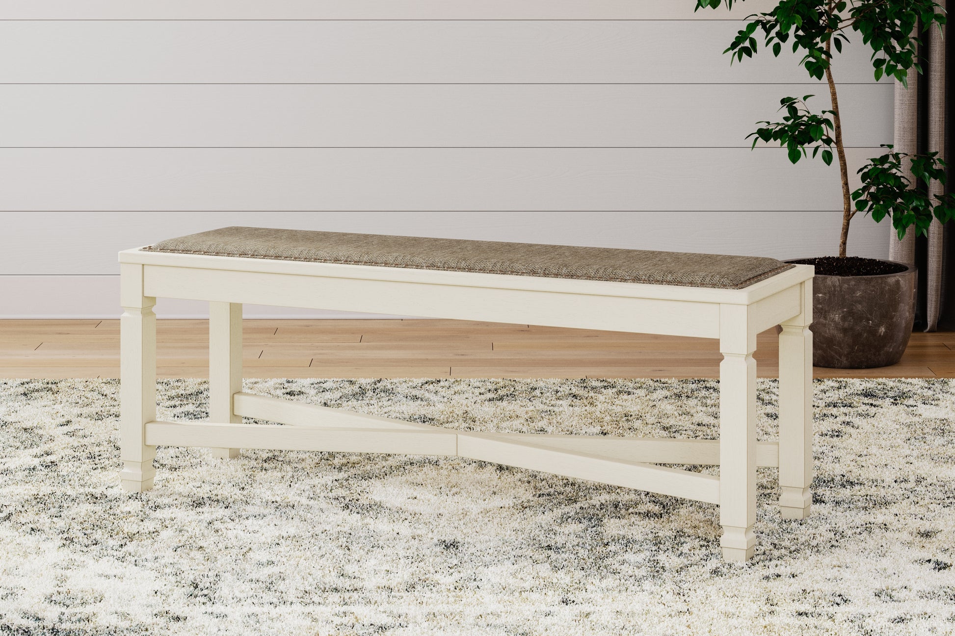 Lakeland Furniture Outlet - Ashley Furniture - Bolanburg Dining Bench - Large UPH Dining Room Bench / Two-tone / 50"W x 15"D x 20"H - D647-00