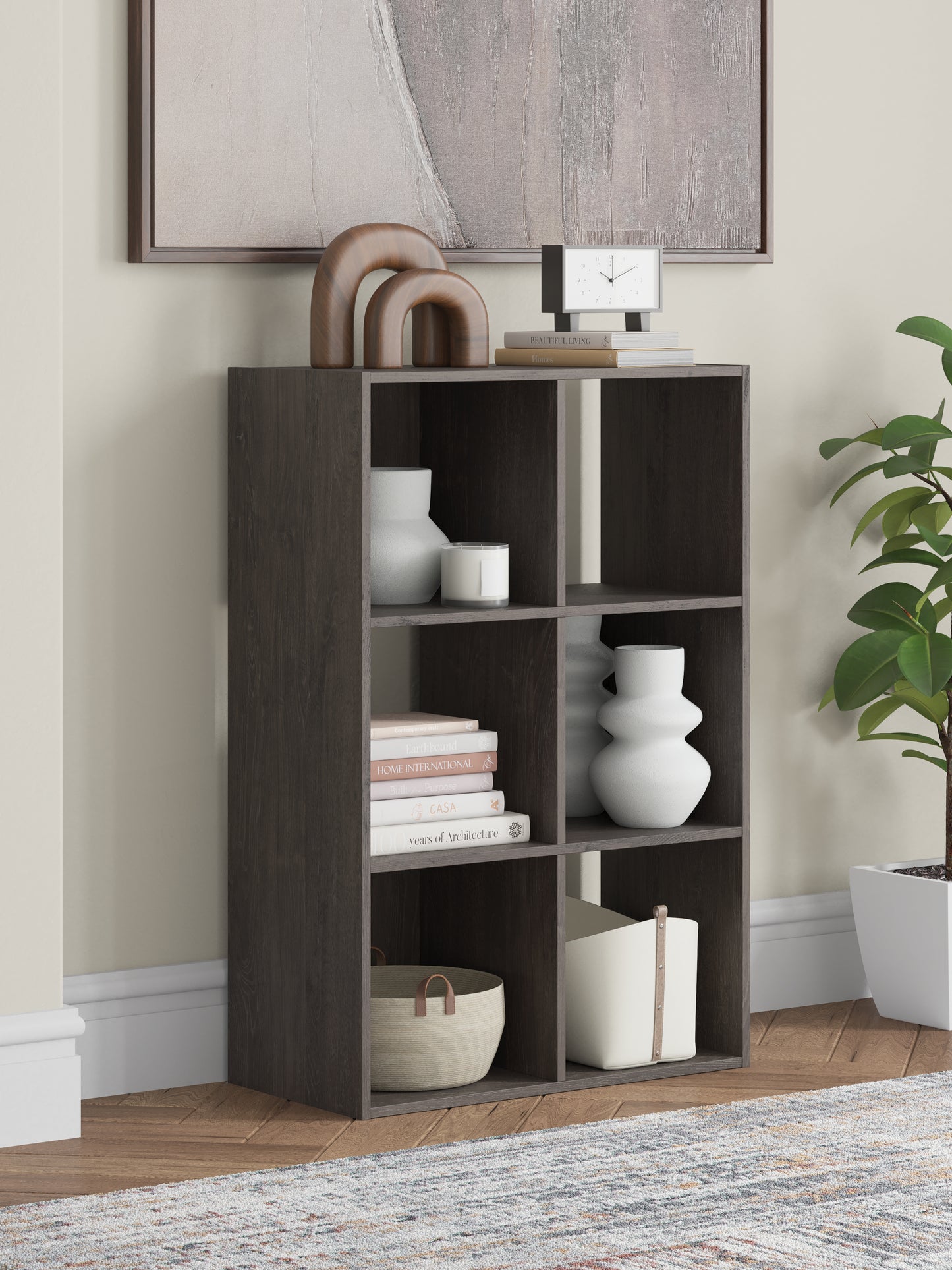 Lakeland Furniture Outlet - Ashley Furniture - Piperton Six Cube Organizer - Six Cube Organizer / Charcoal - EA5514-3X2