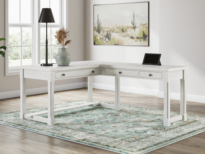 Lakeland Furniture Outlet - Ashley Furniture - Robbinsdale Office Desk - L-Shaped Home Office Desk / Antique White - H742H1