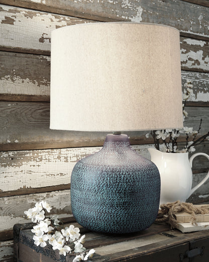Lakeland Furniture Outlet - Ashley Furniture - Malthace Lighting - Table Lamp (Set of 2) / Patina - L207304X2