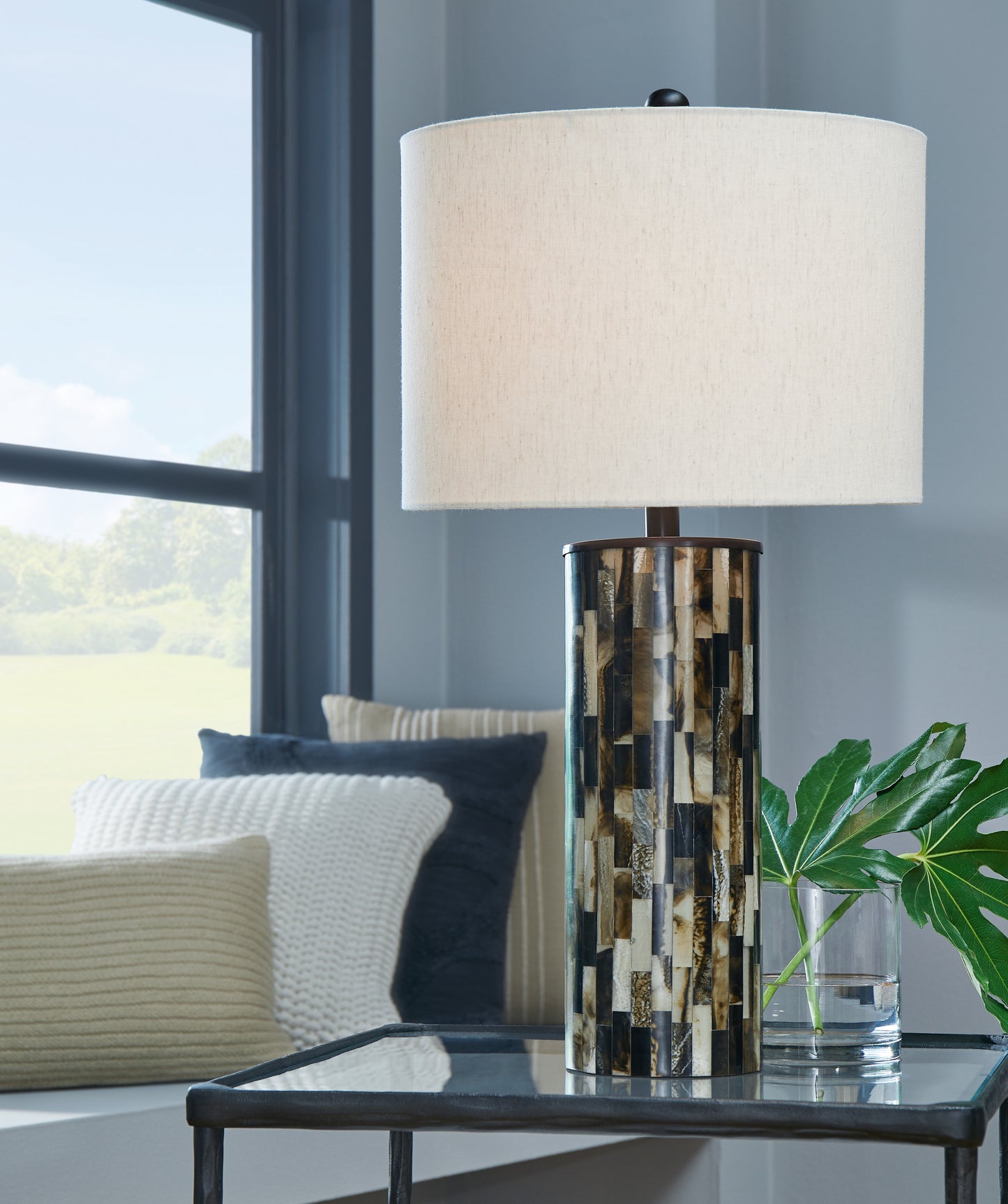 Lakeland Furniture Outlet - Ashley Furniture - Ellford Lighting - Poly Table Lamp (1/CN) / Black/Brown/Cream - L235684