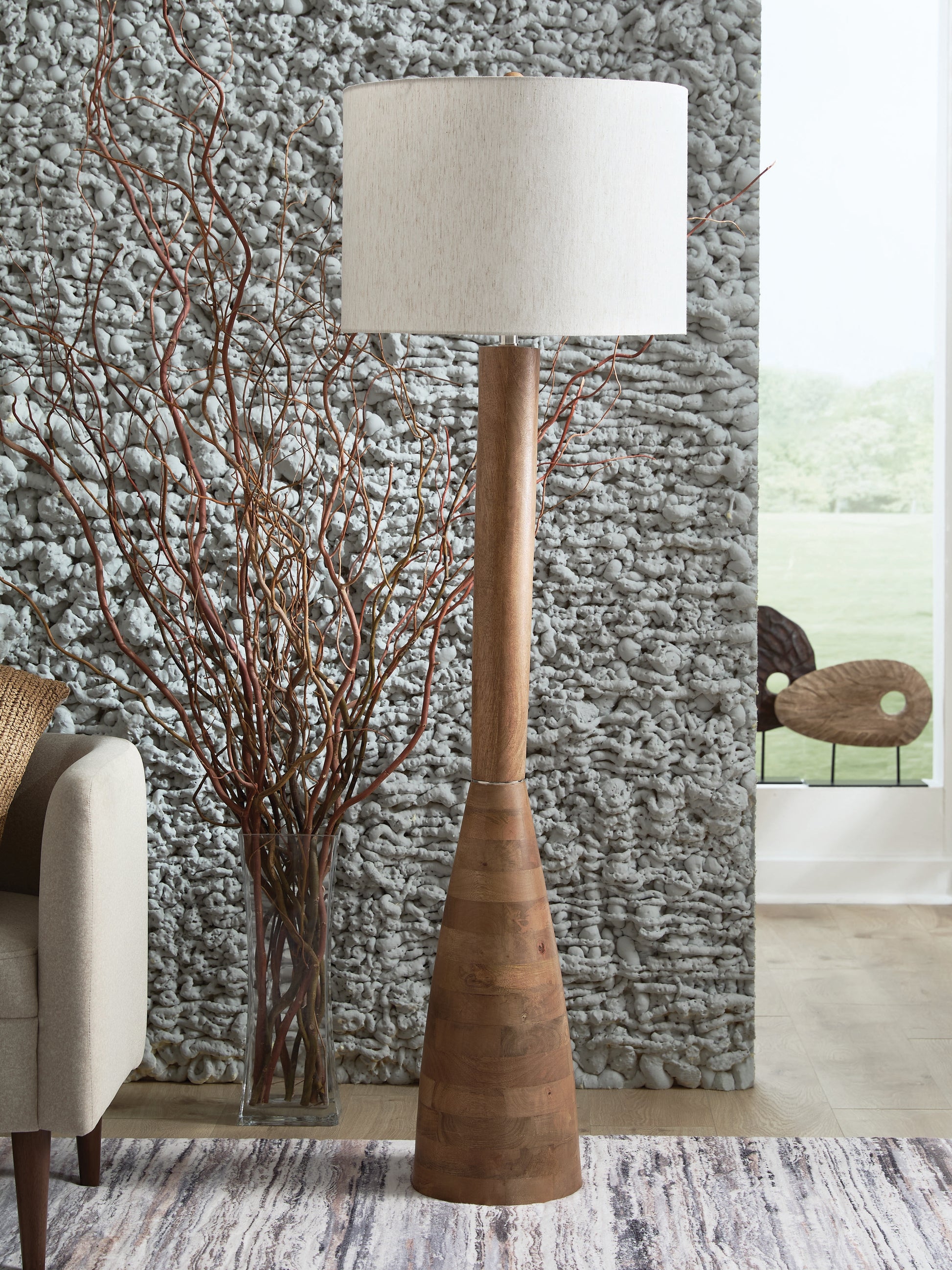 Lakeland Furniture Outlet - Ashley Furniture - Ailsa Lighting - Wood Floor Lamp (1/CN) - L329111