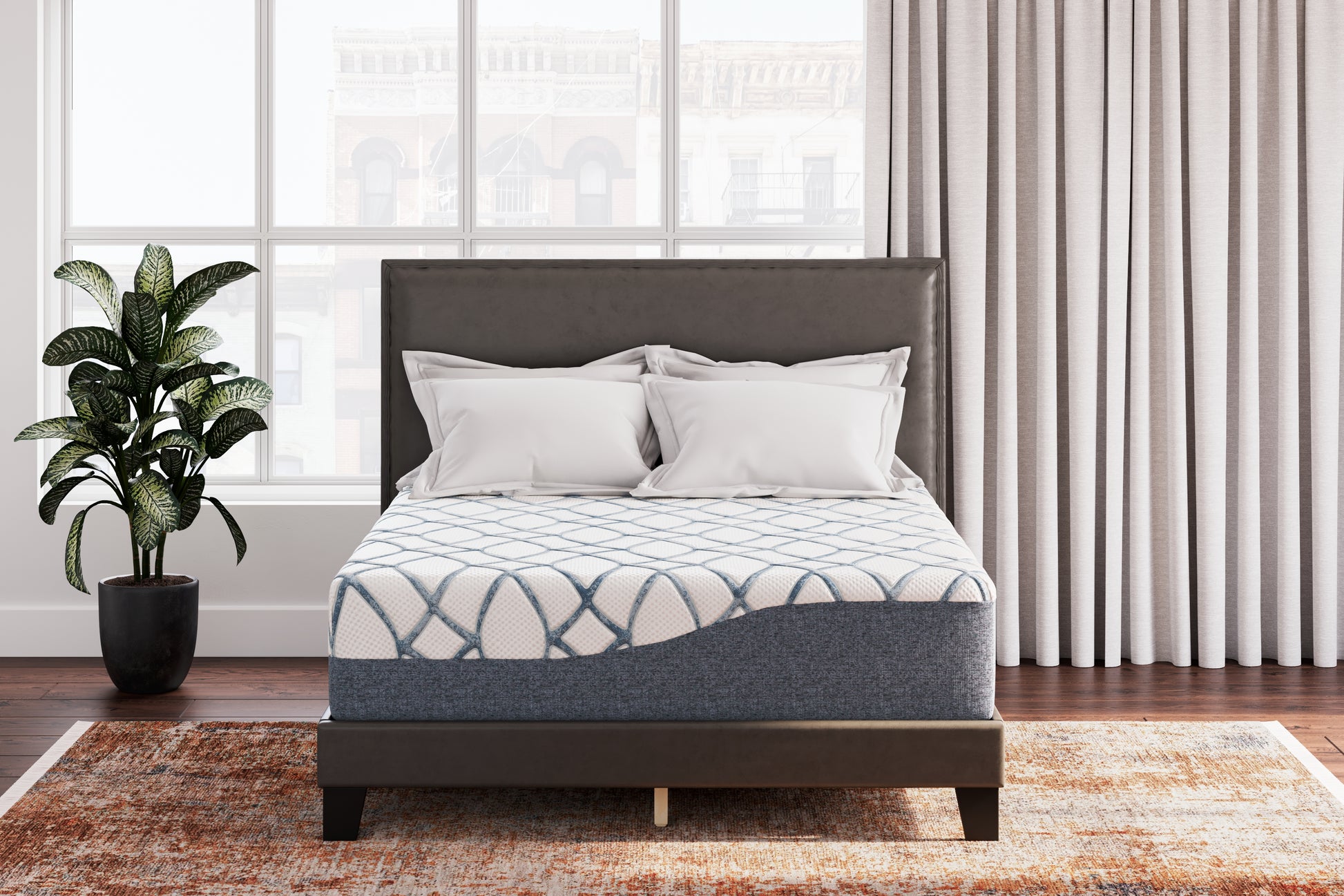 Lakeland Furniture Outlet - Ashley Furniture - 14 Inch Chime Elite 2.0 Mattresses - California King / White/Blue - M42751