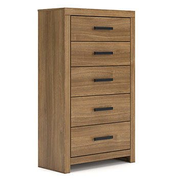 Lakeland Furniture Outlet - Ashley Furniture - Broachmyn Bedroom - Five Drawer Chest / Auburn - PCB1116-46