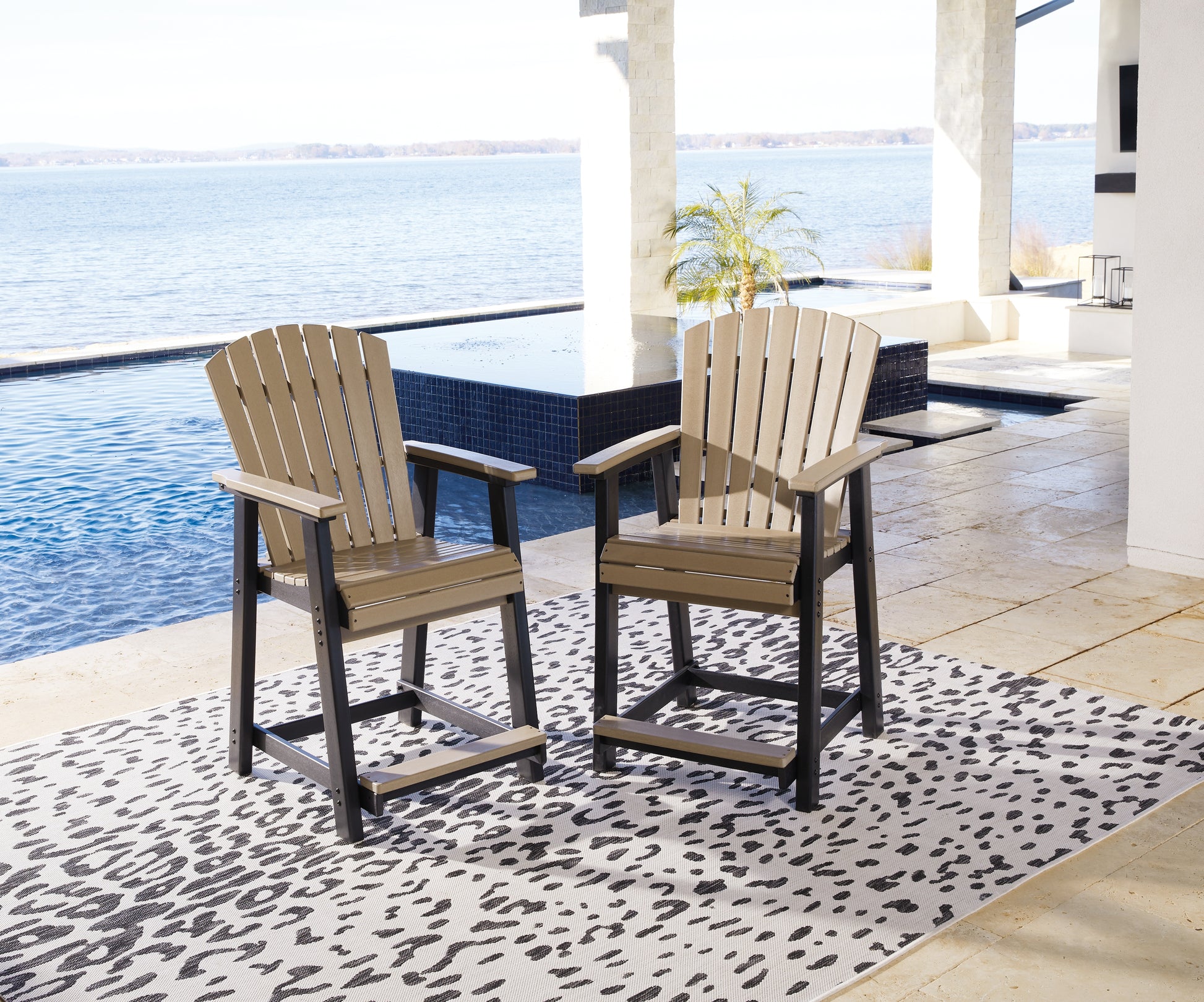 Lakeland Furniture Outlet - Ashley Furniture - Fairen Trail Outdoor - Barstool (Set of 2) / Black/Driftwood - P211-124