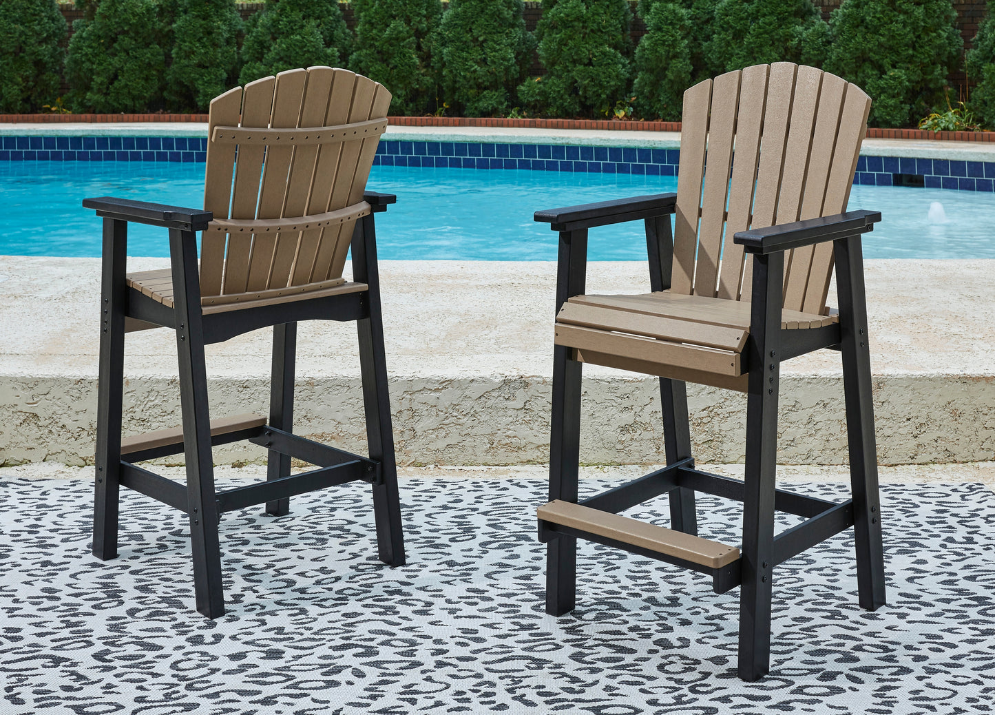 Lakeland Furniture Outlet - Ashley Furniture - Fairen Trail Outdoor - Tall Barstool (Set of 2) / Black/Driftwood - P211-130