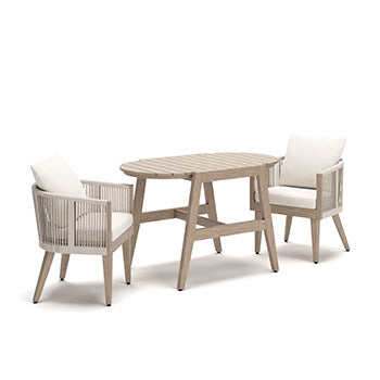 Lakeland Furniture Outlet - Ashley Furniture - Ivory Vine Outdoor - Chairs w/CUSH/Table Set (3/CN) - PCP352-050