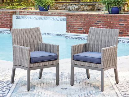 Lakeland Furniture Outlet - Ashley Furniture - Half Moon Beach Outdoor - Arm Chair With Cushion (Set of 2) / Blue/Gray - PCP418-601A