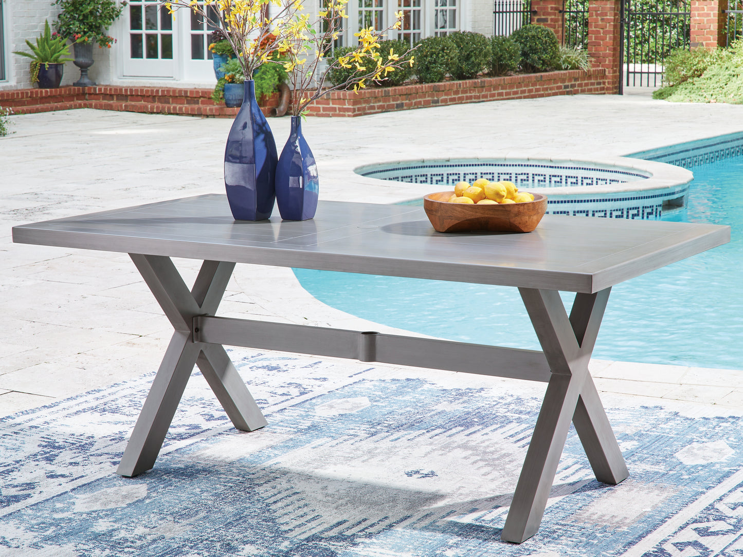 Lakeland Furniture Outlet - Ashley Furniture - Half Moon Beach Outdoor - RECT Dining Table w/UMB OPT - PCP418-625