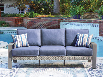 Lakeland Furniture Outlet - Ashley Furniture - Half Moon Beach Outdoor - Sofa with Cushion / Blue/Gray - PCP418-838