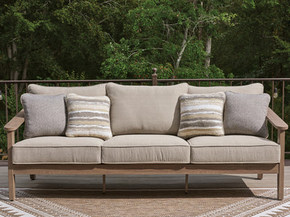 Lakeland Furniture Outlet - Ashley Furniture - Harmony Headlands Outdoor - Sofa with Cushion / Natural/Gray - PCP428-838