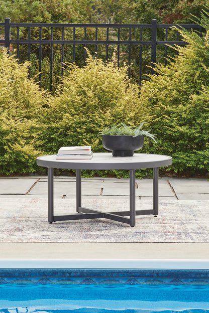 Lakeland Furniture Outlet - Ashley Furniture - Ocean Beach Outdoor - Round Cocktail Table / Gray - PCP510-708