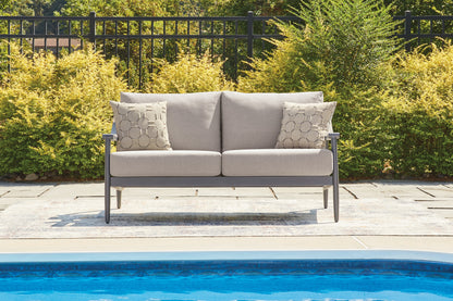 Lakeland Furniture Outlet - Ashley Furniture - Ocean Beach Outdoor - Loveseat w/Cushion / Gray - PCP510-835