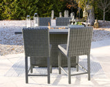 Outdoor Counter Height Dining Table with 4 Barstools