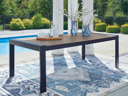 Lakeland Furniture Outlet - Ashley Furniture - East Beach Outdoor - RECT Dining Table w/UMB OPT / Navy Blue/Driftwood - PCP587-625