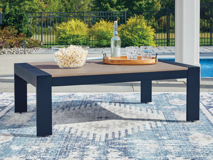 Lakeland Furniture Outlet - Ashley Furniture - East Beach Outdoor - Rectangular Cocktail Table / Navy Blue/Driftwood - PCP587-701