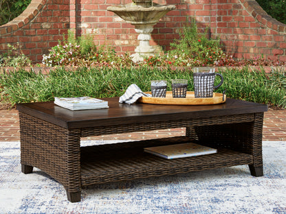 Lakeland Furniture Outlet - Ashley Furniture - Monterey Point Outdoor - Rectangular Cocktail Table / Dark Brown - PCP760-701