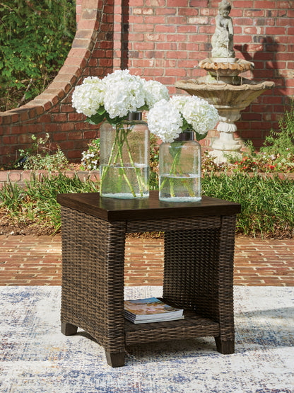 Lakeland Furniture Outlet - Ashley Furniture - Monterey Point Outdoor - Square End Table / Dark Brown - PCP760-702