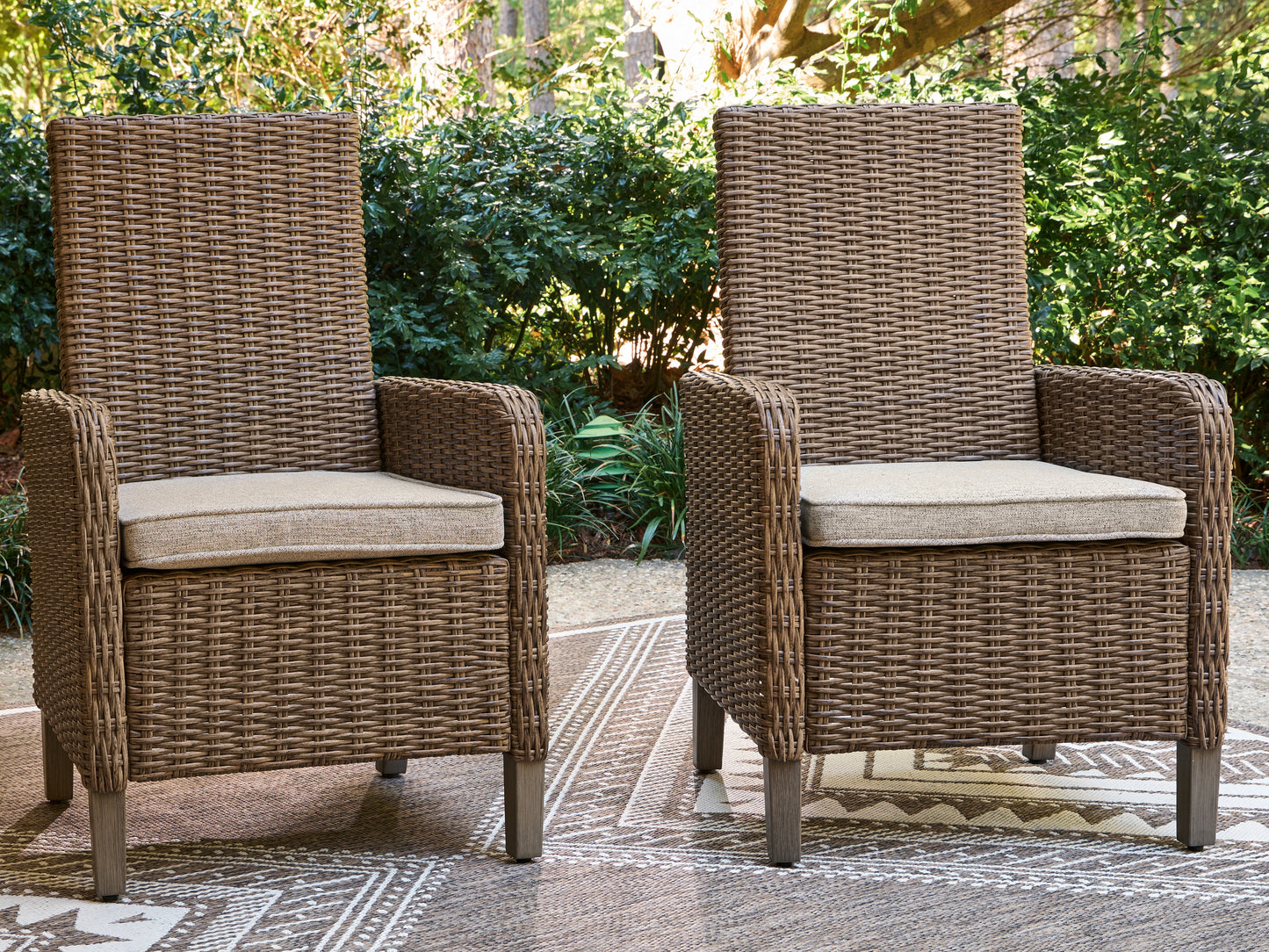 Lakeland Furniture Outlet - Ashley Furniture - Laguna Heights Outdoor - Arm Chair With Cushion (Set of 2) / Beige - PCP790-601A