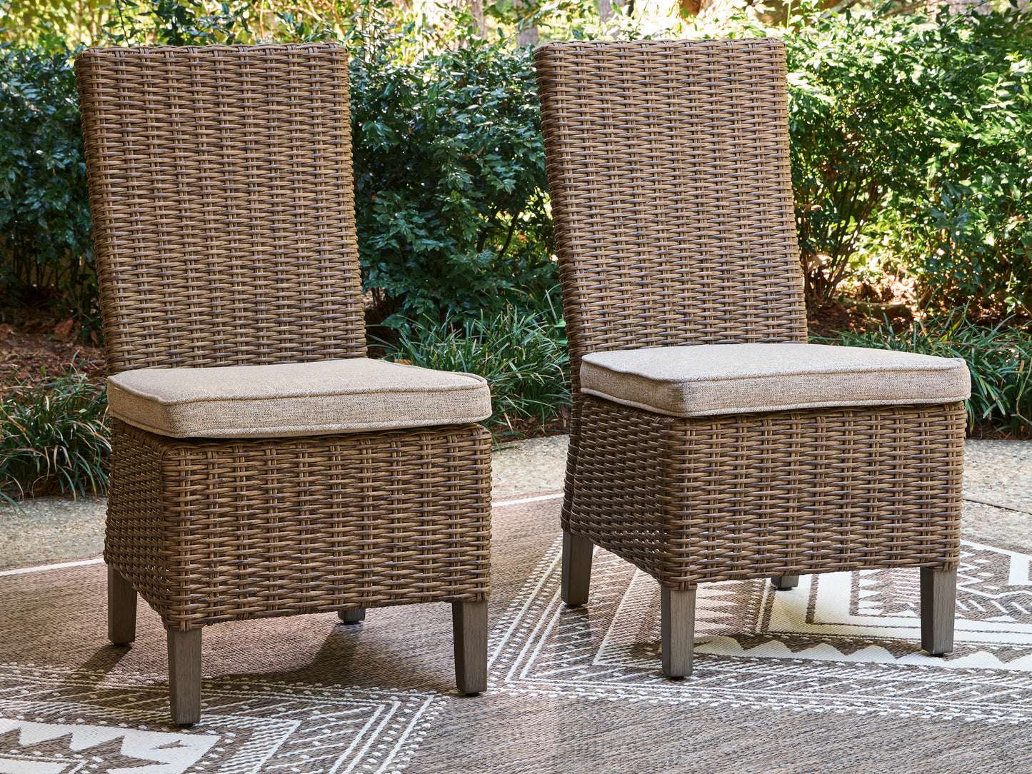 Lakeland Furniture Outlet - Ashley Furniture - Laguna Heights Outdoor - Side Chair with Cushion (Set of 2) / Beige - PCP790-601