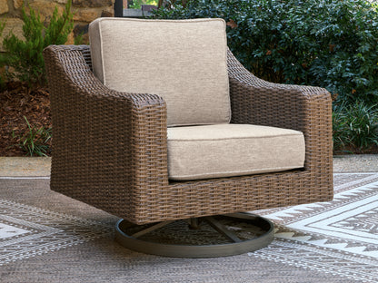 Lakeland Furniture Outlet - Ashley Furniture - Laguna Heights Outdoor - Swivel Lounge w/ Cushion / Beige - PCP790-821