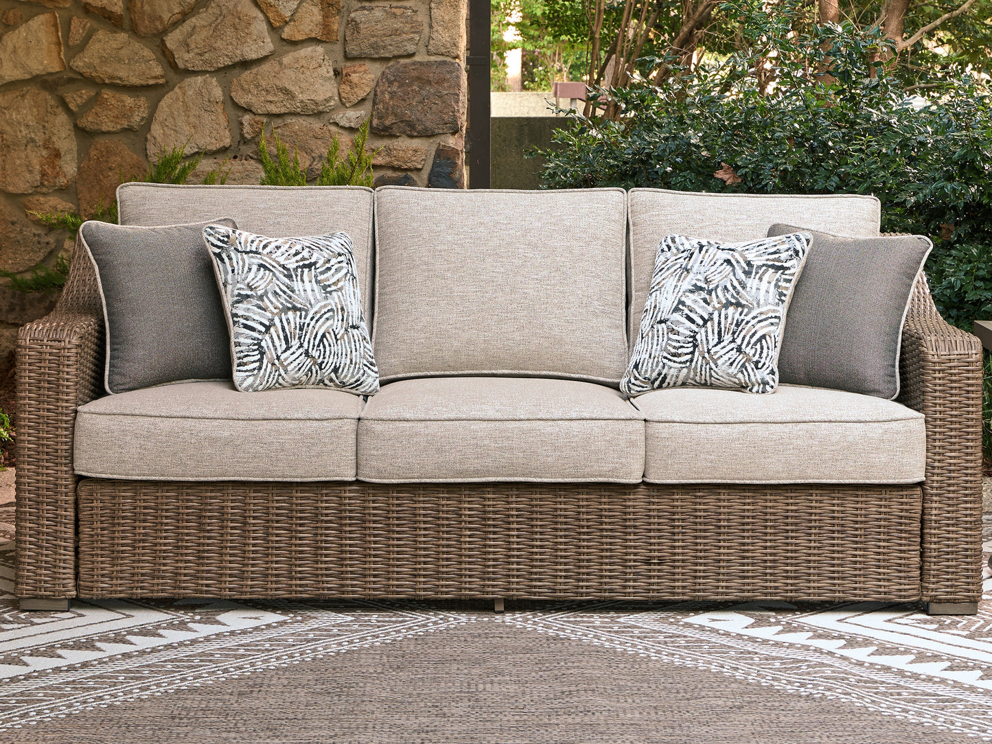 Lakeland Furniture Outlet - Ashley Furniture - Laguna Heights Outdoor - Sofa with Cushion / Beige - PCP790-838