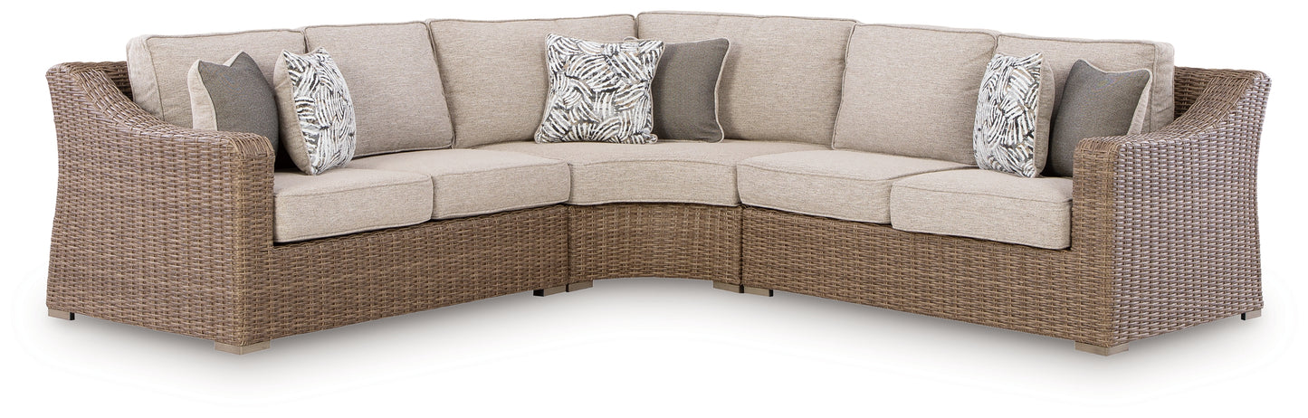 Lakeland Furniture Outlet - Ashley Furniture - Laguna Heights Outdoor - 3-Piece Outdoor Sectional / Beige - PCP790P1