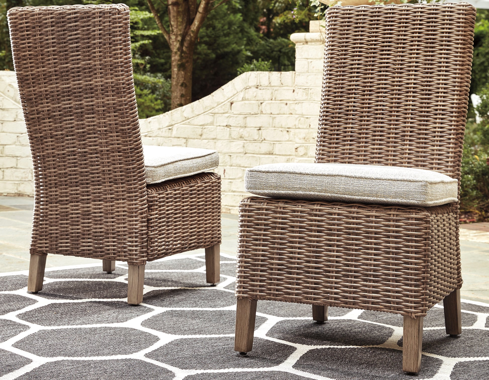 Lakeland Furniture Outlet - Ashley Furniture - Beachcroft Outdoor - Side Chair with Cushion (Set of 2) / Beige - P791-601