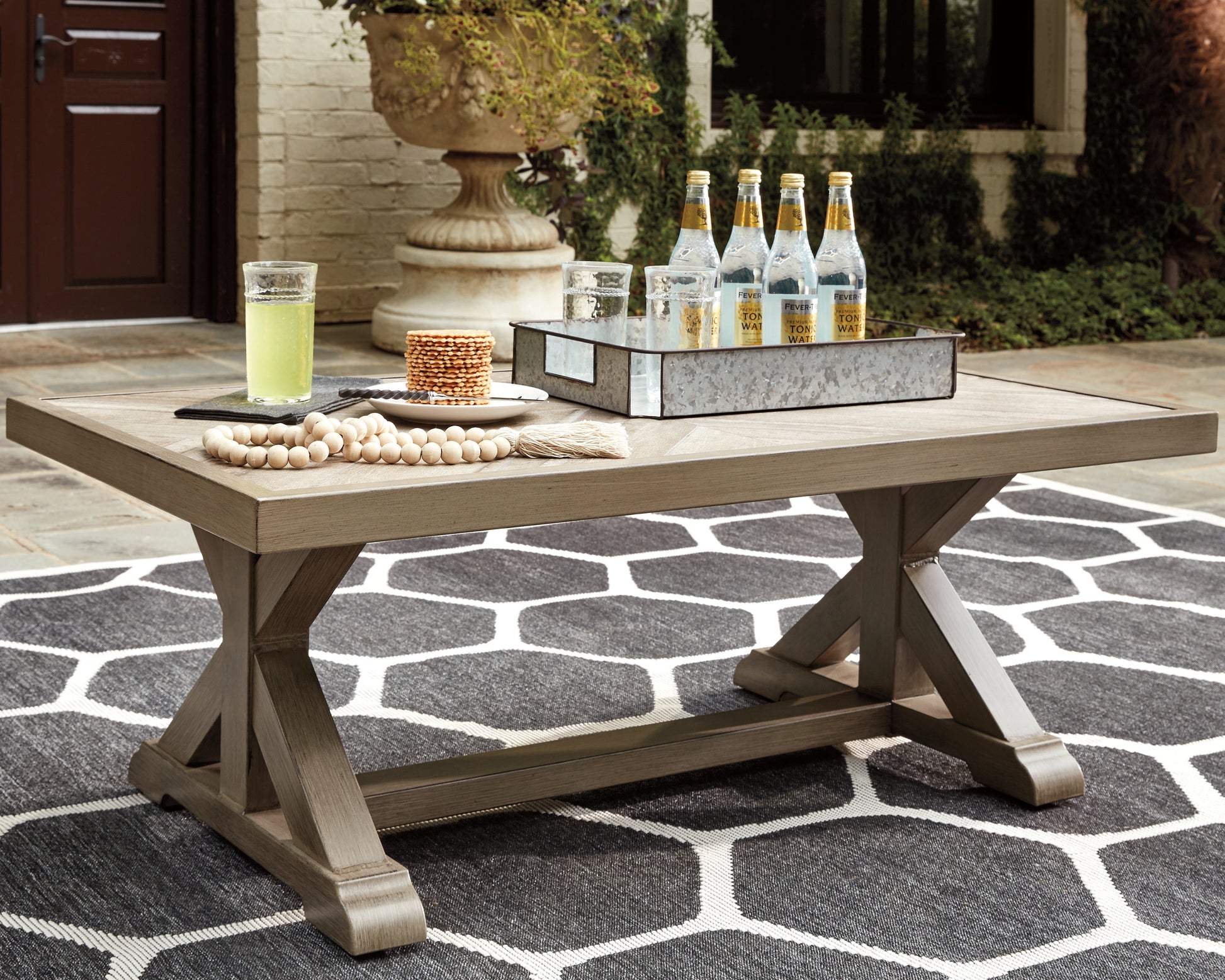 Lakeland Furniture Outlet - Ashley Furniture - Beachcroft Outdoor - Rectangular Cocktail Table / Beige - P791-701