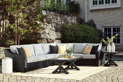 Lakeland Furniture Outlet - Ashley Furniture - Beachcroft Outdoor - 4-Piece Outdoor Sectional / Black/Light Gray - P792P2