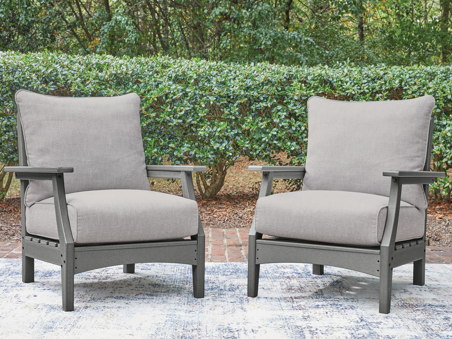 Lakeland Furniture Outlet - Ashley Furniture - Cove Beach Outdoor - Lounge Chair w/Cushion (Set of 2) / Gray - PCP803-820