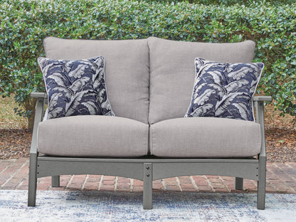 Lakeland Furniture Outlet - Ashley Furniture - Cove Beach Outdoor - Loveseat w/Cushion / Gray - PCP803-835
