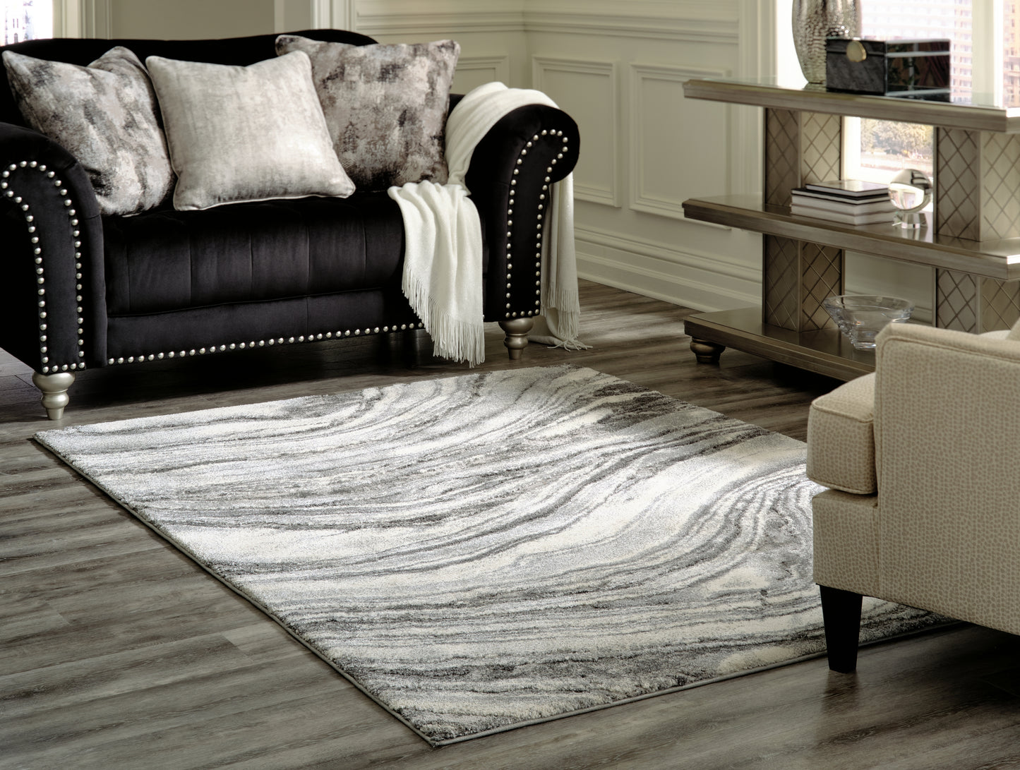 Lakeland Furniture Outlet - Ashley Furniture - Wysdale Rug - 5'3" x 7'3" Rug / Ivory/Gray - R404902