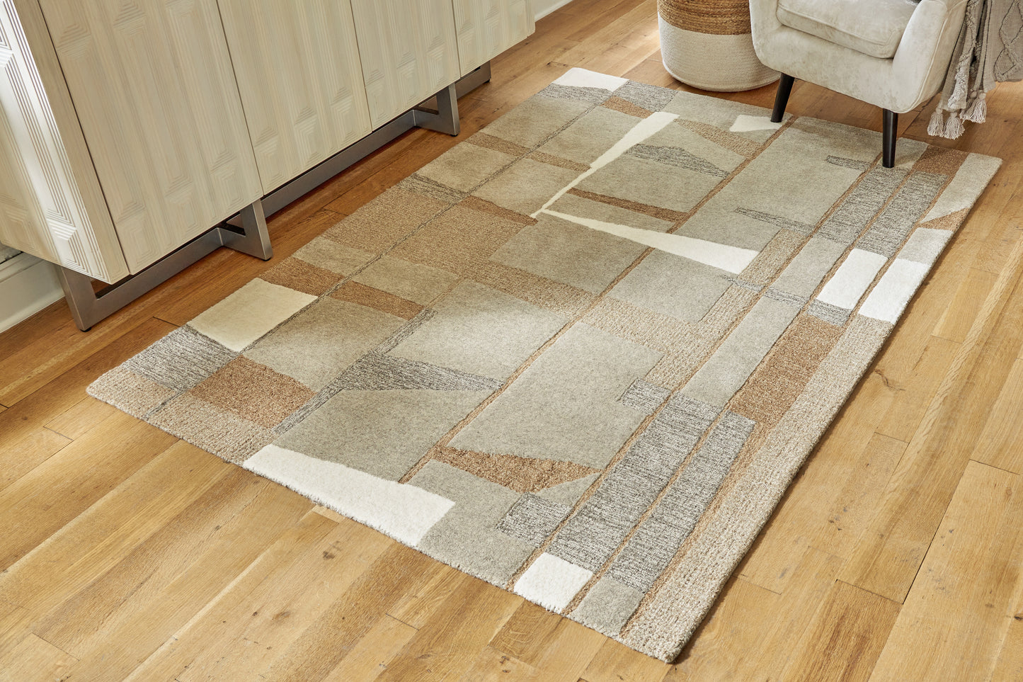 Lakeland Furniture Outlet - Ashley Furniture - Abbotton Rug - 5' x 7' Rug / Taupe/Gray/Caramel - R406332