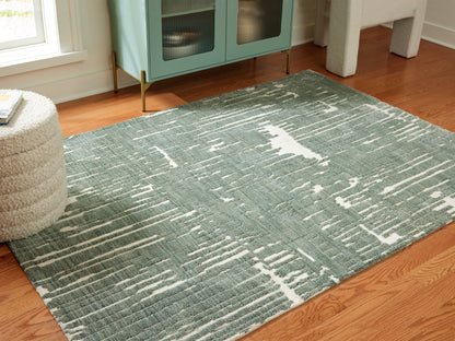 Lakeland Furniture Outlet - Ashley Furniture - Cayworth Rug - 5' x 7' Rug / Teal/White - R407092